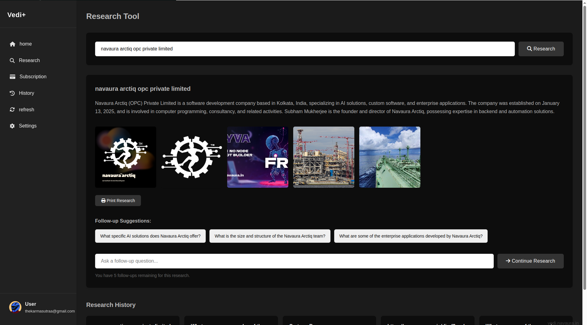Vedi+ Research Flow