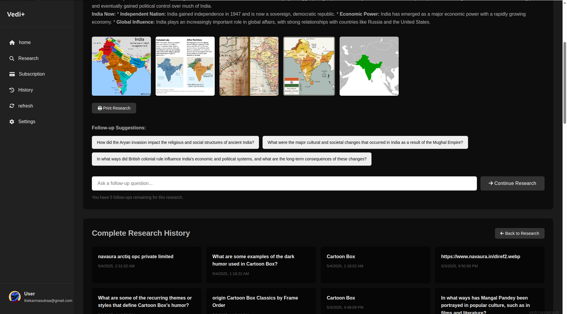 Academic Research with Vedi+